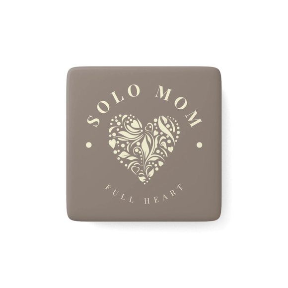 Unbranded Other - Solo Mom Full Heart Square Porcelain Magnet | Single Mom Gift